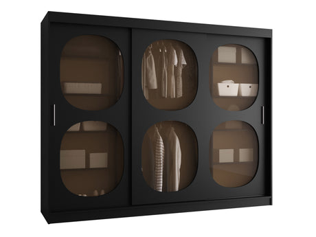 Gardróbszekrény Szafa 250 BAHRAJN 2, Szín: Fekete, Fiókok: Nem, Led világítás: Nem