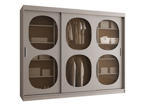 Gardróbszekrény Szafa 250 BAHRAJN 2, Szín: Kasmír, Fiókok: Igen, Led világítás: Nem