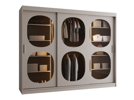 Gardróbszekrény Szafa 250 BAHRAJN 2, Szín: Kasmír, Fiókok: Igen, Led világítás: Igen