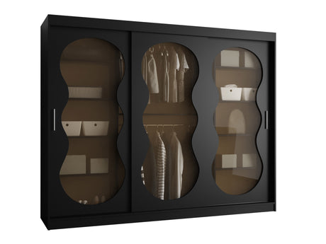 Gardróbszekrény Szafa 250 BAHRAJN 3, Szín: Fekete, Fiókok: Nem, Led világítás: Nem