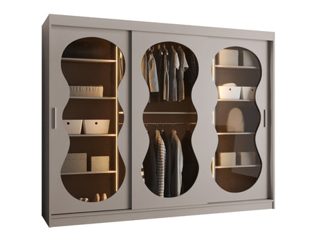 Gardróbszekrény Szafa 250 BAHRAJN 3, Szín: Kasmír, Fiókok: Nem, Led világítás: Igen