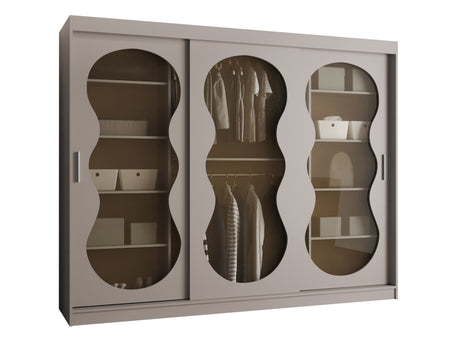 Gardróbszekrény Szafa 250 BAHRAJN 3, Szín: Kasmír, Fiókok: Igen, Led világítás: Nem