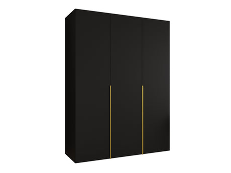 Gardróbszekrény Szafa 150 ALICANTE 1, Szín: Fekete, Fogantyú színe: Aranysárga