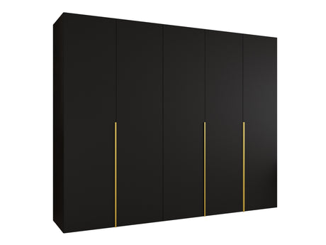 Gardróbszekrény Szafa 250 ALICANTE 1, Szín: Fekete, Fogantyú színe: Aranysárga