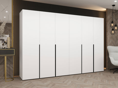 Gardróbszekrény Szafa 300 ALICANTE 1, Szín: Fehér, Fogantyú színe: Fekete