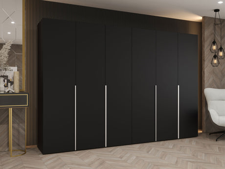 Gardróbszekrény Szafa 300 ALICANTE 1, Szín: Fekete, Fogantyú színe: Kasmír