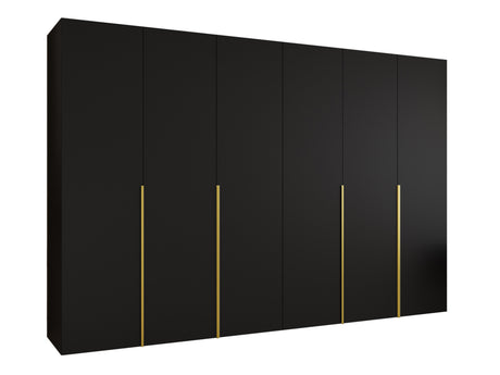 Gardróbszekrény Szafa 300 ALICANTE 1, Szín: Fekete, Fogantyú színe: Aranysárga