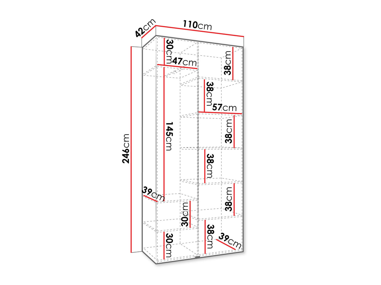 Gardróbszekrény Szafa COMO 1 110 (gł.40), Szín: Kasmír, Fogantyú színe: Fekete, , Szélesség: 110 cm, Mélység: 42 cm