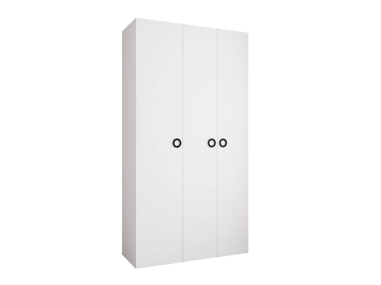 Gardróbszekrény Szafa COMO 1 130 (gł.50), Szín: Fehér, Fogantyú színe: Fekete, Szélesség: 130 cm, Mélység: 52 cm