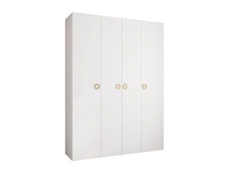 Gardróbszekrény Szafa COMO 1 180 (gł.50), Szín: Fehér, Fogantyú színe: Aranysárga , Szélesség: 180 cm, Mélység: 52 cm