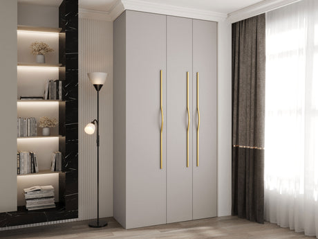 Gardróbszekrény Szafa COMO 2 120/130/140/150/160 (gł.40/50), Szín: Kasmír, Fogantyú színe: Aranysárga, Szélesség: 120 cm, Mélység: 42 cm
