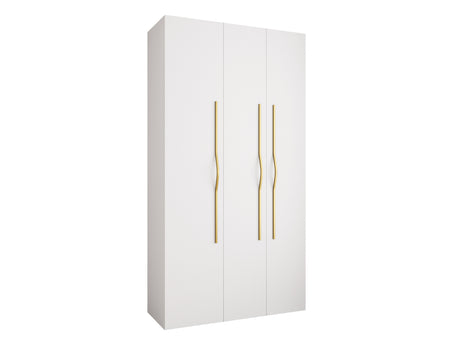 Gardróbszekrény Szafa COMO 2 120/130/140/150/160 (gł.40/50), Szín: Fehér, Fogantyú színe: Aranysárga, Szélesség: 130 cm, Mélység: 42 cm
