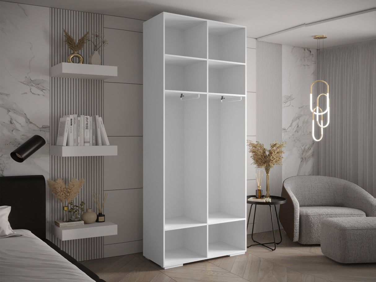 Gardróbszekrény Szafa 100 cm INOVA 4, Szín: Fekete, Fogantyú színe: Fekete