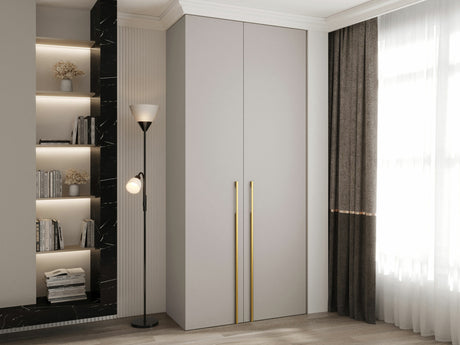 Gardróbszekrény Szafa COMO 3 100/110 (gł.40/50), Szín: Kasmír, Fogantyú színe: Aranysárga, Szélesség: 110 cm, Mélység: 42 cm