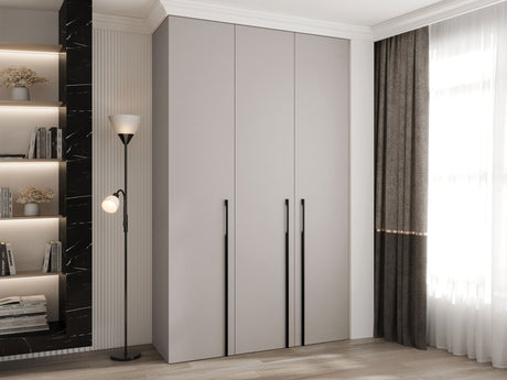 Gardróbszekrény Szafa COMO 3 120/130/140/150/160 (gł.40/50), Szín: Kasmír, Fogantyú színe: Fekete, Szélesség: 150 cm, Mélység: 42 cm, Fiókok: Igen