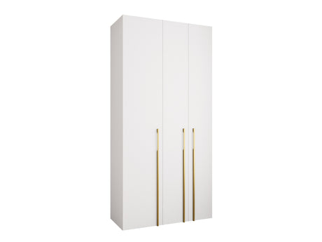 Gardróbszekrény Szafa COMO 3 120/130/140/150/160 (gł.40/50), Szín: Fehér, Fogantyú színe: Aranysárga, Szélesség: 120 cm, Mélység: 42 cm, Fiókok: Nem