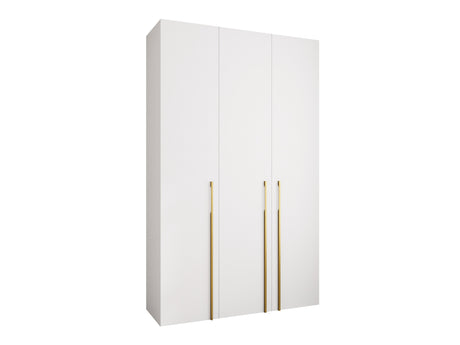 Gardróbszekrény Szafa COMO 3 120/130/140/150/160 (gł.40/50), Szín: Fehér, Fogantyú színe: Aranysárga, Szélesség: 150 cm, Mélység: 52 cm, Fiókok: Nem