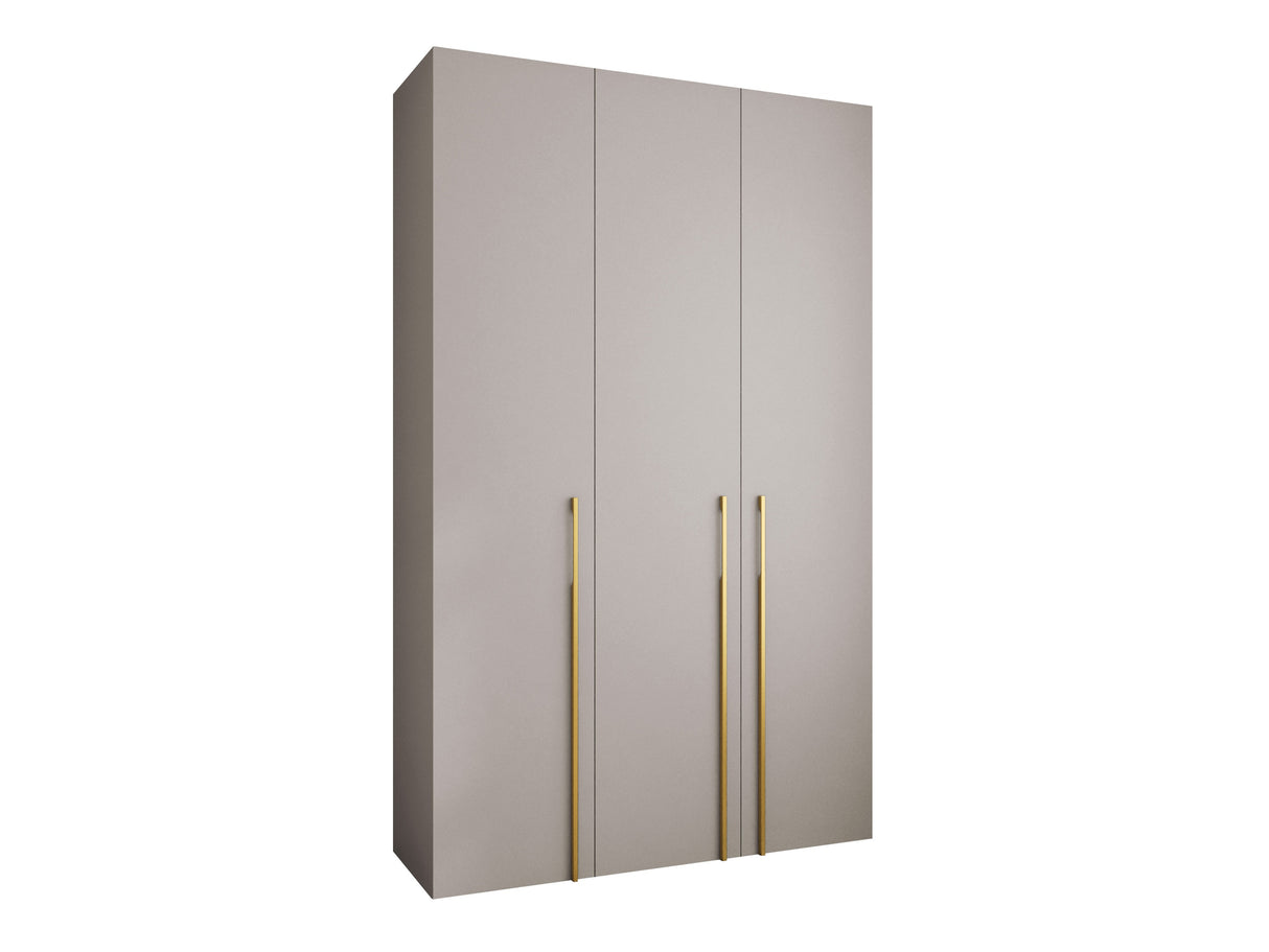 Gardróbszekrény Szafa COMO 3 120/130/140/150/160 (gł.40/50), Szín: Kasmír, Fogantyú színe: Aranysárga, Szélesség: 150 cm, Mélység: 42 cm, Fiókok: Nem