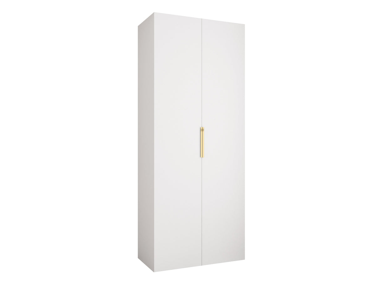 Gardróbszekrény Szafa COMO 4 100/110 (gł.40/50), Szín: Fehér, Fogantyú színe: Aranysárga, Fiókok: Igen, Szélesség: 100 cm, Mélység: 42 cm