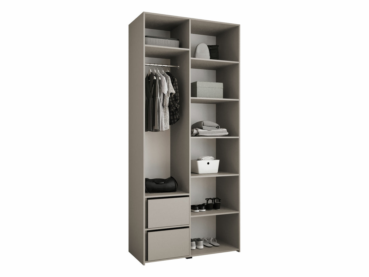 Gardróbszekrény Szafa COMO 4 100/110 (gł.40/50), Szín: Fehér, Fogantyú színe: Fekete, Fiókok: Igen, Szélesség: 110 cm, Mélység: 52 cm