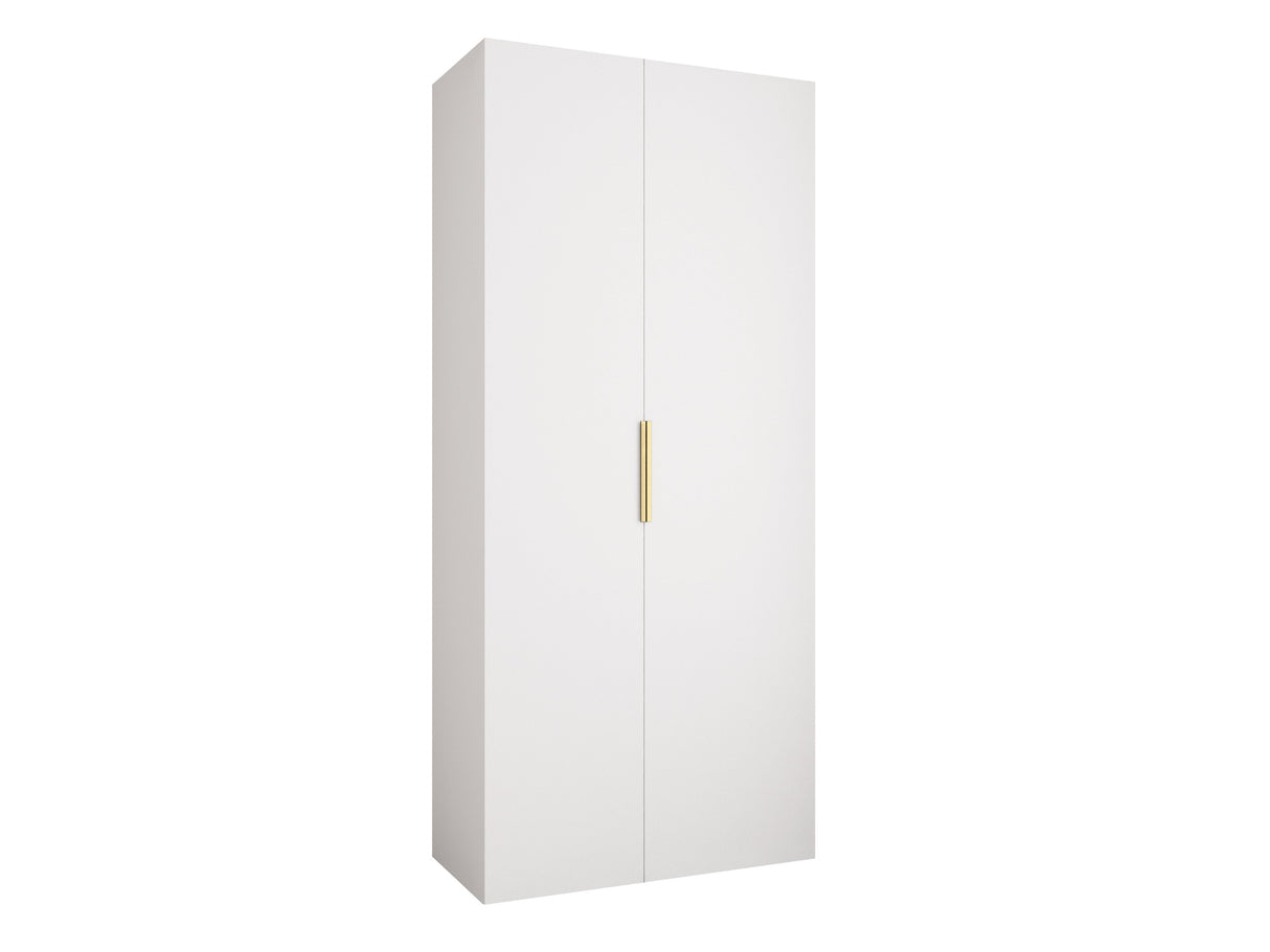 Gardróbszekrény Szafa COMO 4 100/110 (gł.40/50), Szín: Fehér, Fogantyú színe: Aranysárga, Fiókok: Igen, Szélesség: 110 cm, Mélység: 42 cm