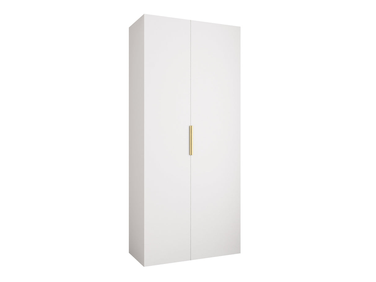 Gardróbszekrény Szafa COMO 4 100/110 (gł.40/50), Szín: Fehér, Fogantyú színe: Aranysárga, Fiókok: Igen, Szélesség: 110 cm, Mélység: 52 cm