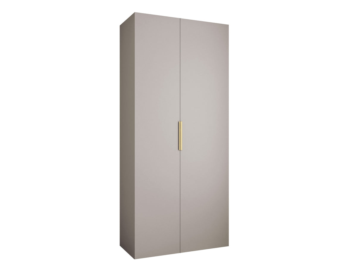 Gardróbszekrény Szafa COMO 4 100/110 (gł.40/50), Szín: Kasmír, Fogantyú színe: Aranysárga, Fiókok: Igen, Szélesség: 110 cm, Mélység: 42 cm