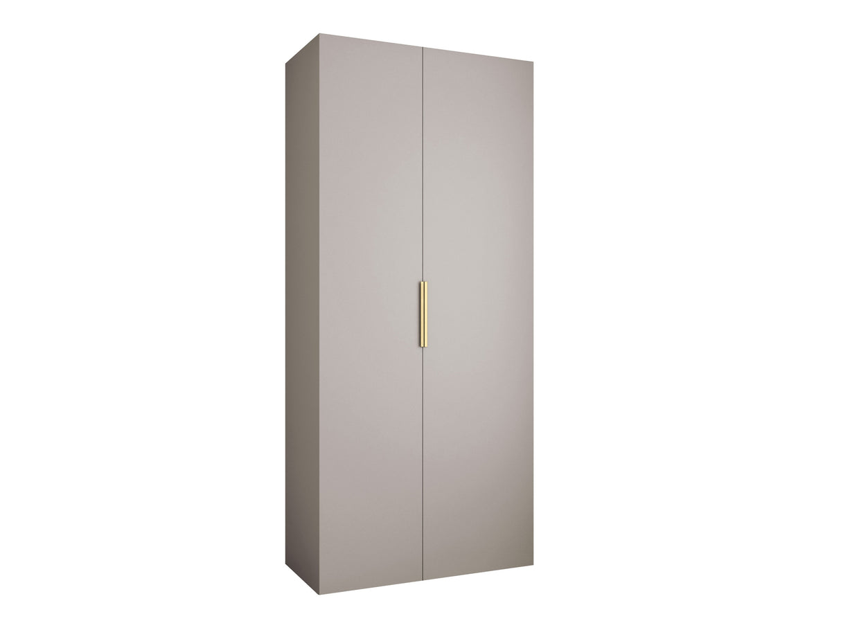 Gardróbszekrény Szafa COMO 4 100/110 (gł.40/50), Szín: Kasmír, Fogantyú színe: Aranysárga, Fiókok: Igen, Szélesség: 110 cm, Mélység: 52 cm
