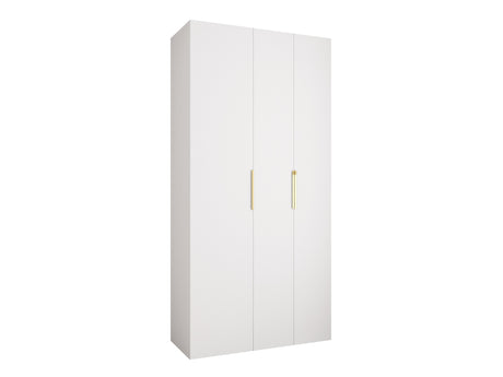 Gardróbszekrény Szafa COMO 4 120/130/140/150/160 (gł.40/50), Szín: Fehér, Fogantyú színe: Aranysárga, Fiókok: Nem, Szélesség: 120 cm, Mélység: 42 cm
