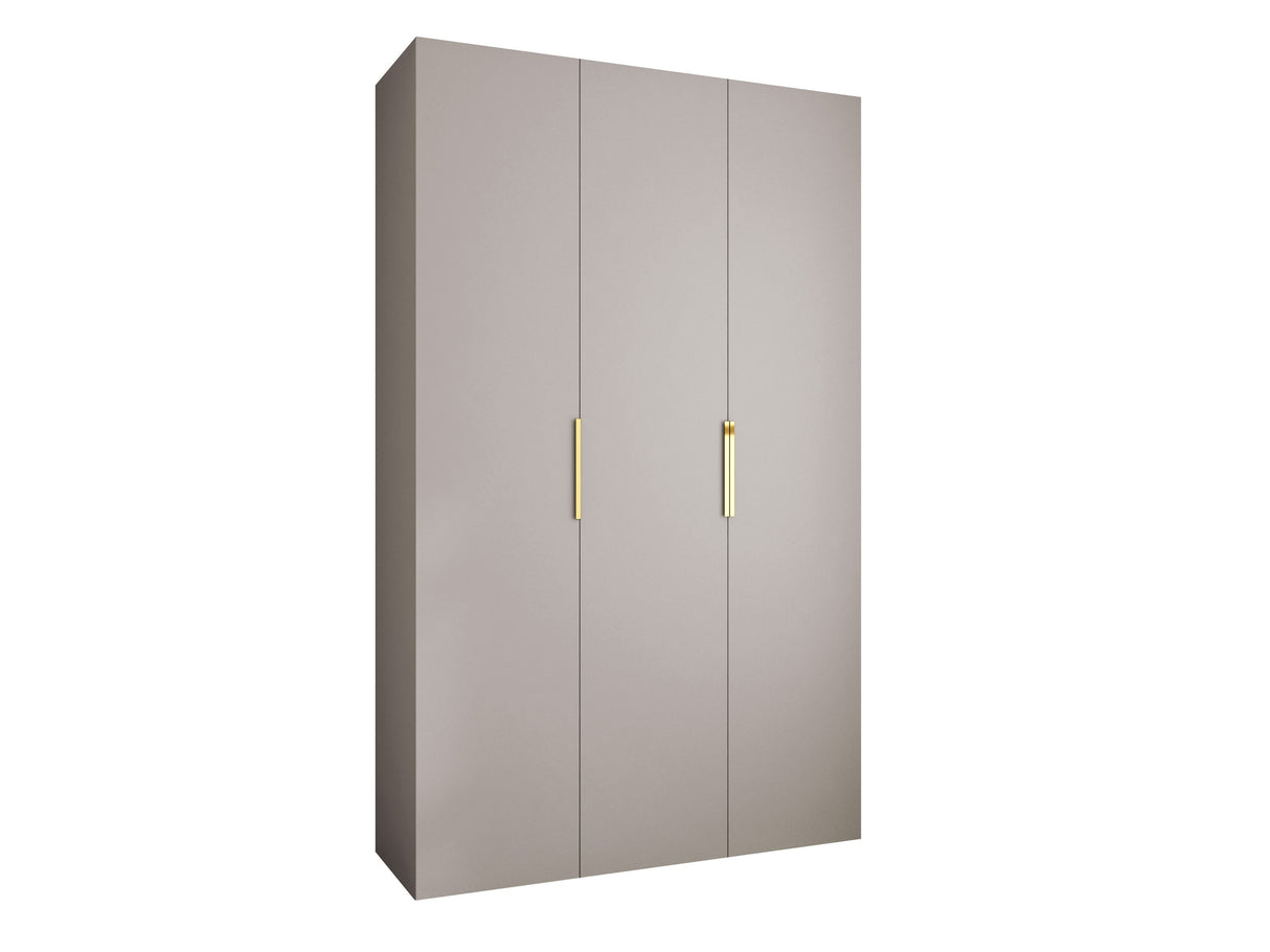 Gardróbszekrény Szafa COMO 4 120/130/140/150/160 (gł.40/50), Szín: Kasmír, Fogantyú színe: Aranysárga, Fiókok: Igen, Szélesség: 150 cm, Mélység: 42 cm