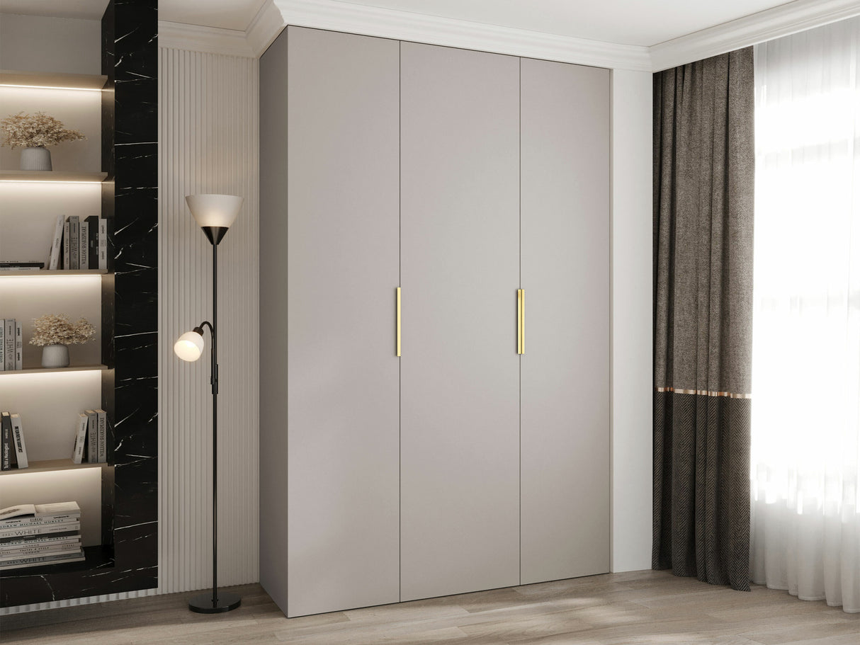 Gardróbszekrény Szafa COMO 4 120/130/140/150/160 (gł.40/50), Szín: Kasmír, Fogantyú színe: Aranysárga, Fiókok: Nem, Szélesség: 160 cm, Mélység: 52 cm