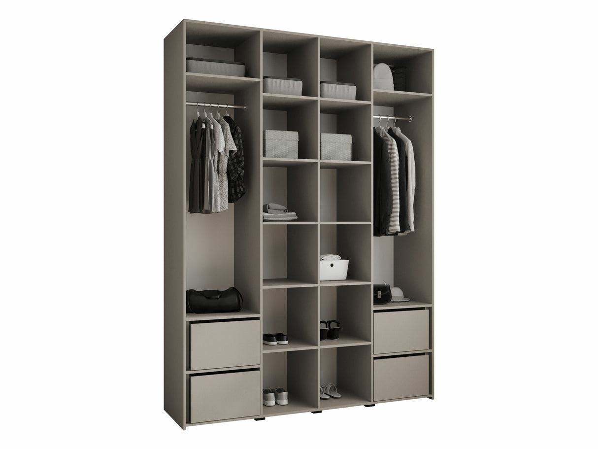 Gardróbszekrény Szafa COMO 4 170/180/190/200 (gł.40/50), Szín: Kasmír, Fogantyú színe: Aranysárga, Fiókok: Igen, Szélesség: 180 cm, Mélység: 52 cm