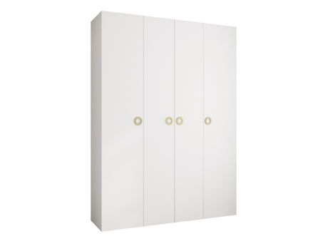 Gardróbszekrény Szafa COMO 1 170/180/190/200 (gł.42.52), Szín: Fehér, Fogantyú színe: Aranysárga, Fiókok: Igen, Szélesség: 180 cm, Mélység: 52 cm
