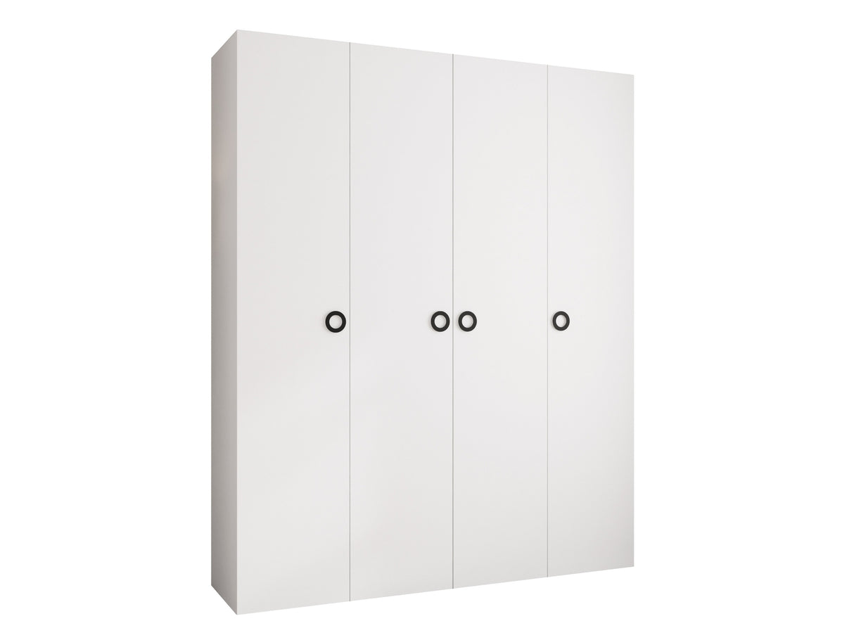 Gardróbszekrény Szafa COMO 1 170/180/190/200 (gł.42.52), Szín: Fehér, Fogantyú színe: Fekete, Fiókok: Igen, Szélesség: 200 cm, Mélység: 52 cm