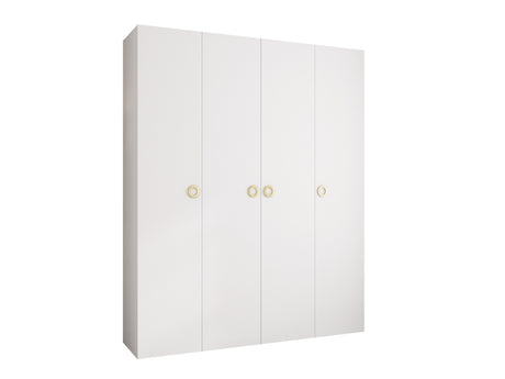 Gardróbszekrény Szafa COMO 1 170/180/190/200 (gł.42.52), Szín: Fehér, Fogantyú színe: Aranysárga, Fiókok: Igen, Szélesség: 200 cm, Mélység: 42 cm