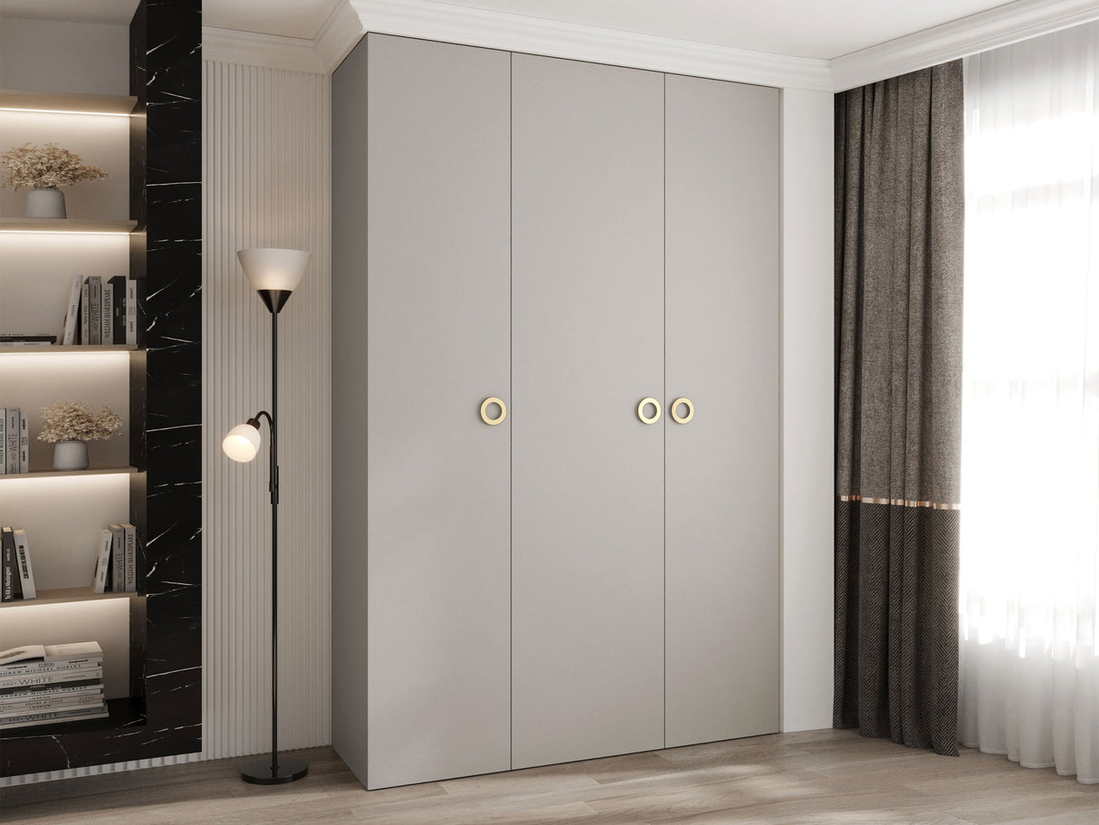 Gardróbszekrény Szafa COMO 1 120/130/140/150/160 (gł.42/52), Szín: Kasmír, Fogantyú színe: Aranysárga, Fiókok: Igen, Szélesség: 160 cm, Mélység: 42 cm