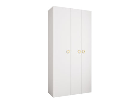 Gardróbszekrény Szafa COMO 1 120/130/140/150/160 (gł.42/52), Szín: Fehér, Fogantyú színe: Aranysárga, Fiókok: Igen, Szélesség: 120 cm, Mélység: 42 cm