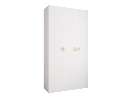 Gardróbszekrény Szafa COMO 1 120/130/140/150/160 (gł.42/52), Szín: Fehér, Fogantyú színe: Aranysárga, Fiókok: Igen, Szélesség: 130 cm, Mélység: 42 cm