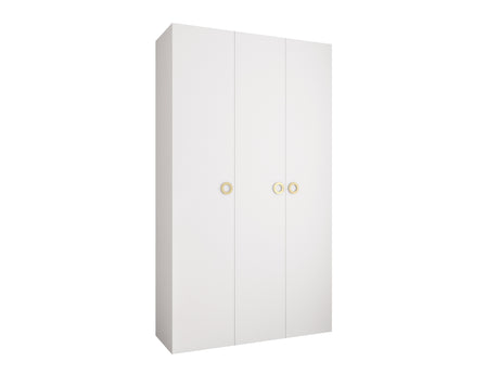 Gardróbszekrény Szafa COMO 1 120/130/140/150/160 (gł.42/52), Szín: Fehér, Fogantyú színe: Aranysárga, Fiókok: Igen, Szélesség: 140 cm, Mélység: 52 cm