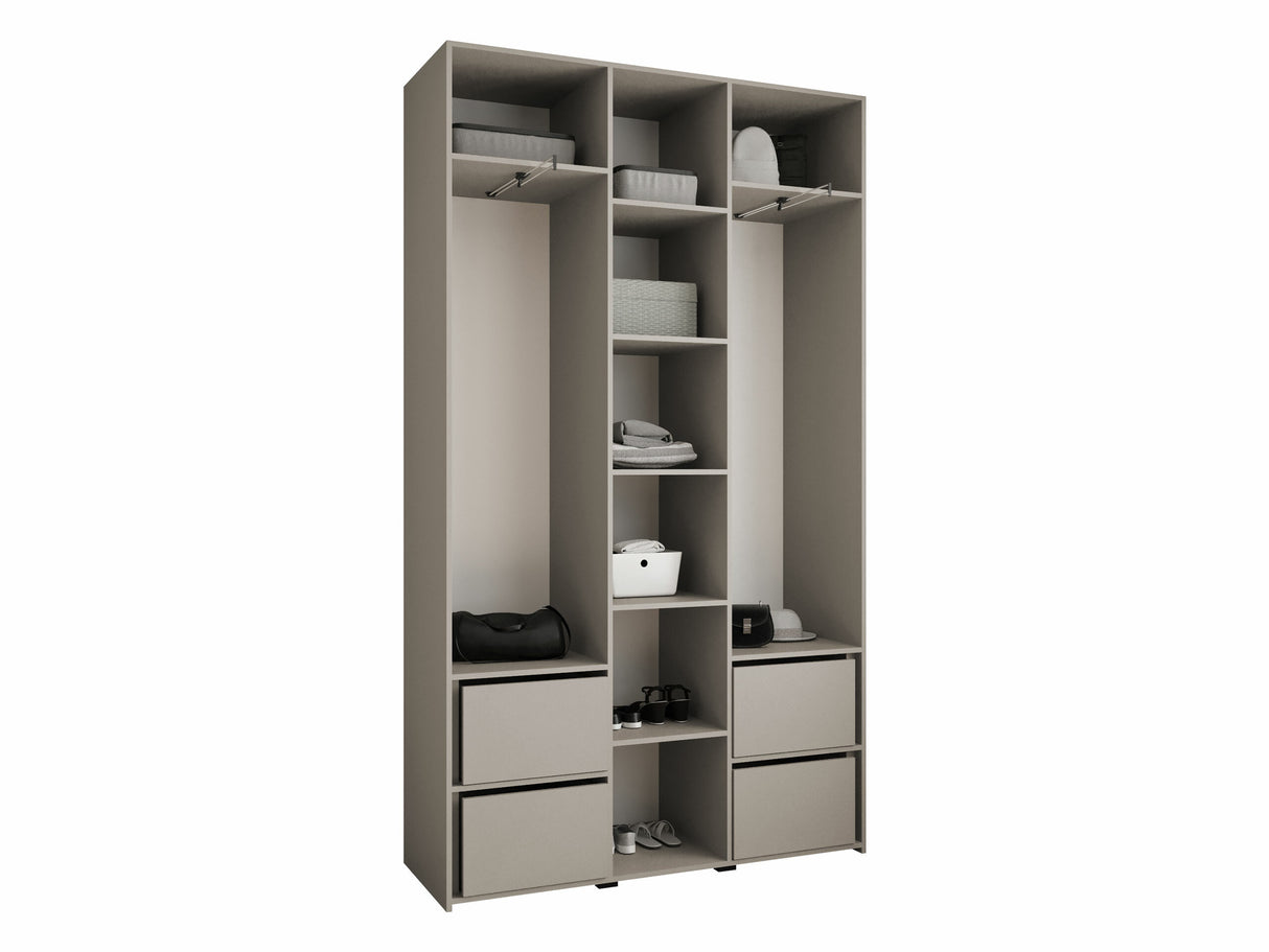 Gardróbszekrény Szafa COMO 1 120/130/140/150/160 (gł.42/52), Szín: Kasmír, Fogantyú színe: Fekete, Fiókok: Igen, Szélesség: 140 cm, Mélység: 42 cm