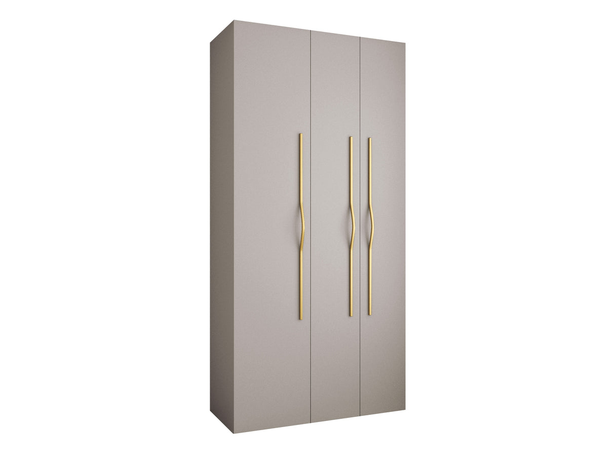 Gardróbszekrény Szafa COMO 2 120/130/140/150/160 (gł.40/50), Szín: Kasmír, Fogantyú színe: Aranysárga, Fiókok: Igen, Szélesség: 120 cm, Mélység: 52 cm