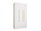 Gardróbszekrény Szafa COMO 2 120/130/140/150/160 (gł.40/50), Szín: Fehér, Fogantyú színe: Aranysárga, Fiókok: Igen, Szélesség: 130 cm, Mélység: 52 cm