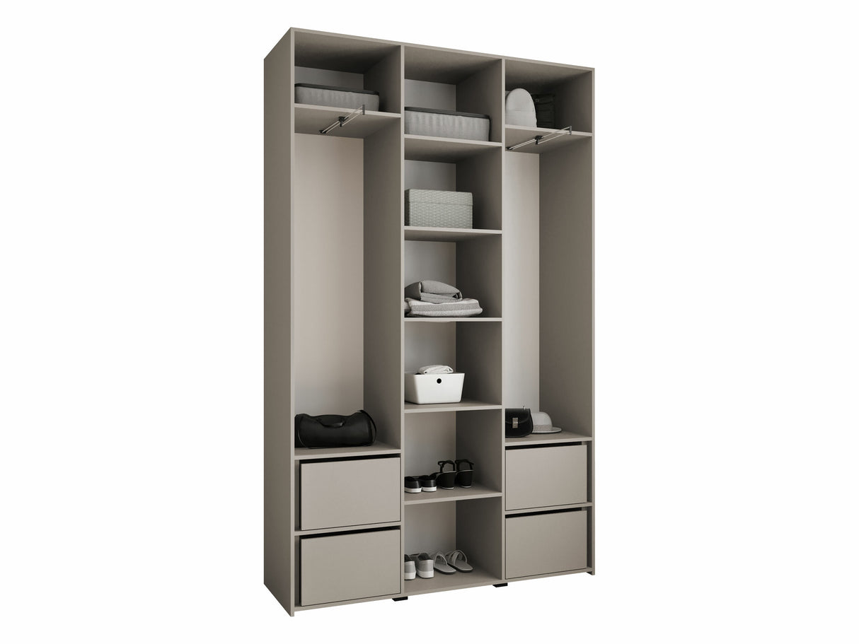 Gardróbszekrény Szafa COMO 2 120/130/140/150/160 (gł.40/50), Szín: Kasmír, Fogantyú színe: Fekete, Fiókok: Igen, Szélesség: 150 cm, Mélység: 42 cm