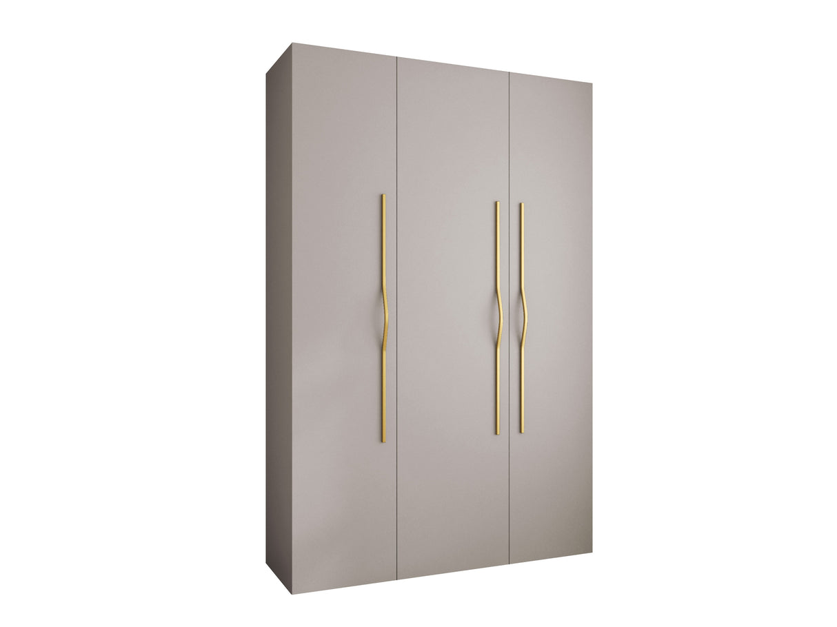 Gardróbszekrény Szafa COMO 2 120/130/140/150/160 (gł.40/50), Szín: Kasmír, Fogantyú színe: Aranysárga, Fiókok: Igen, Szélesség: 160 cm, Mélység: 42 cm
