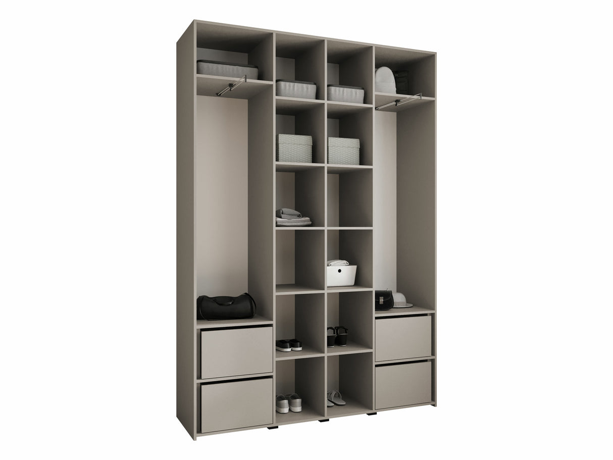 Gardróbszekrény Szafa COMO 2 170/180/190/200 (gł.40/50), Szín: Kasmír, Fogantyú színe: Aranysárga, Fiókok: Igen, Szélesség: 170 cm, Mélység: 42 cm