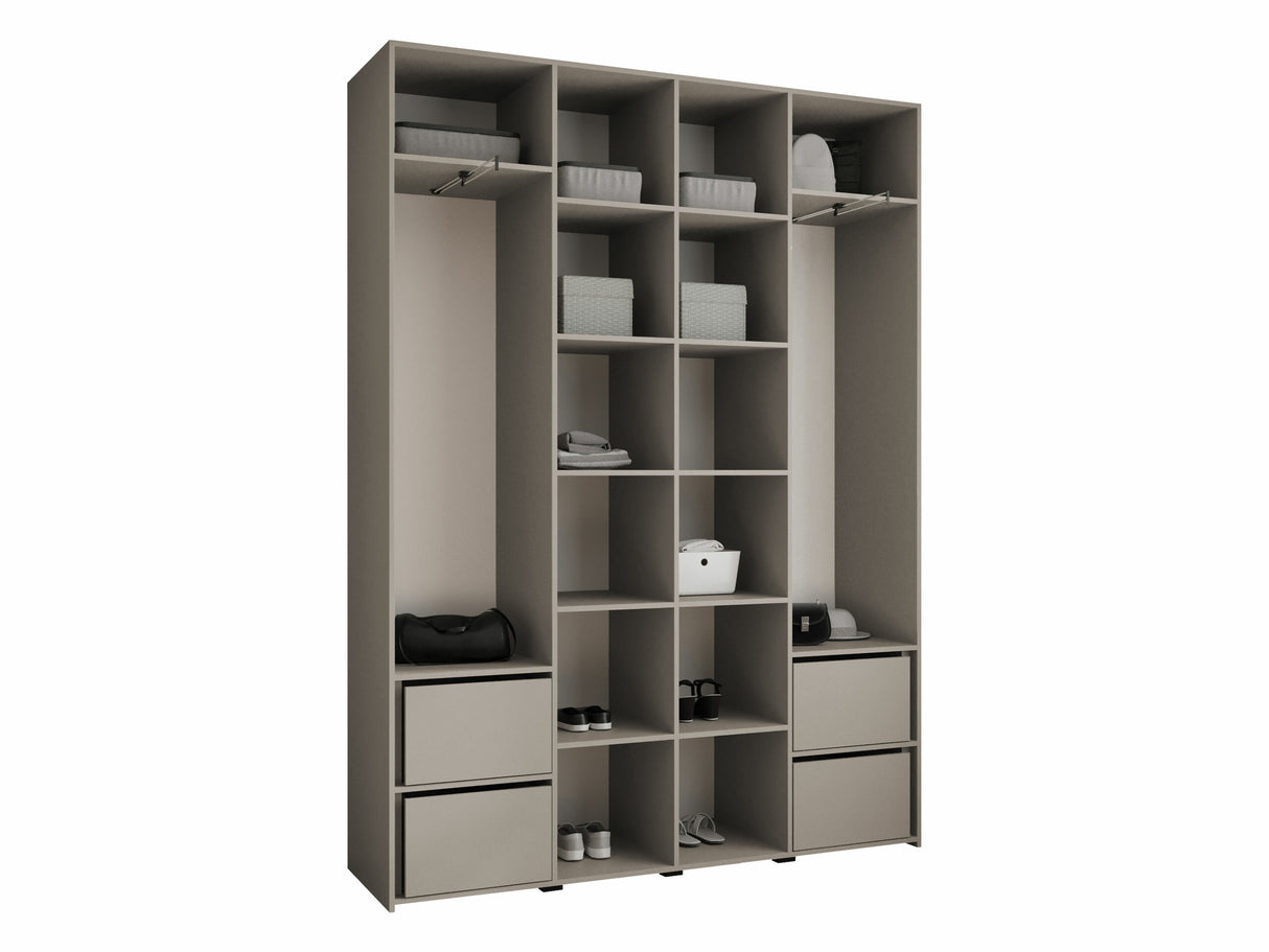 Gardróbszekrény Szafa COMO 2 170/180/190/200 (gł.40/50), Szín: Kasmír, Fogantyú színe: Aranysárga, Fiókok: Igen, Szélesség: 180 cm, Mélység: 42 cm