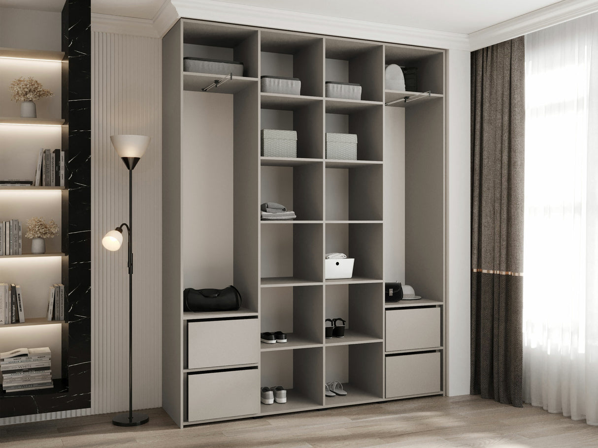 Gardróbszekrény Szafa COMO 2 170/180/190/200 (gł.40/50), Szín: Kasmír, Fogantyú színe: Aranysárga, Fiókok: Igen, Szélesség: 190 cm, Mélység: 42 cm