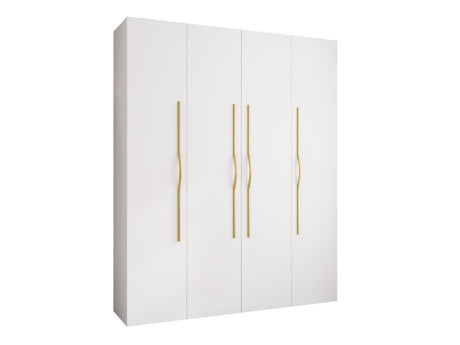 Gardróbszekrény Szafa COMO 2 170/180/190/200 (gł.40/50), Szín: Fehér, Fogantyú színe: Aranysárga, Fiókok: Igen, Szélesség: 200 cm, Mélység: 42 cm
