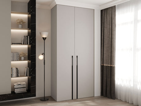 Gardróbszekrény Szafa COMO 3 100/110 (gł.40/50), Szín: Kasmír, Fogantyú színe: Fekete, Fiókok: Igen, Szélesség: 110 cm, Mélység: 42 cm