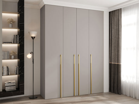 Gardróbszekrény Szafa COMO 3 170/180/190/200 (gł.40/50), Szín: Kasmír, Fogantyú színe: Aranysárga, Fiókok: Igen, Szélesség: 180 cm, Mélység: 42 cm